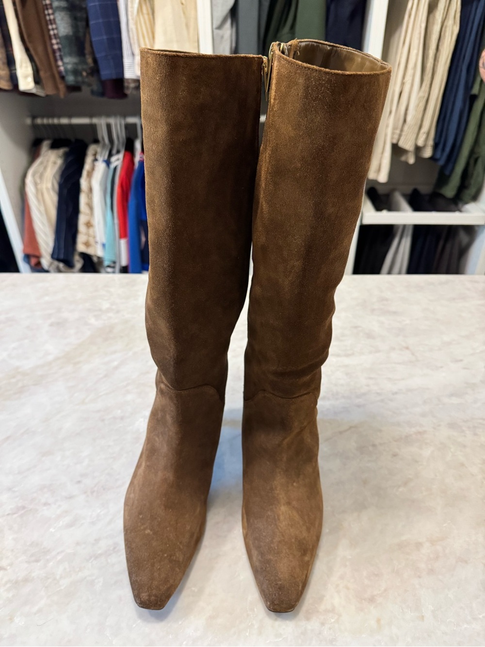 LIKE NEW: Vince Camuto Avriah Brown Suede Wide Calf Boot